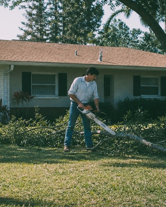 Harry Doyle doing tree work in the 1980s