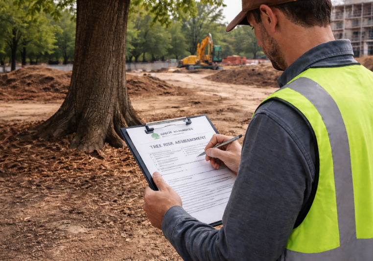 Arborist Assessing a Tree