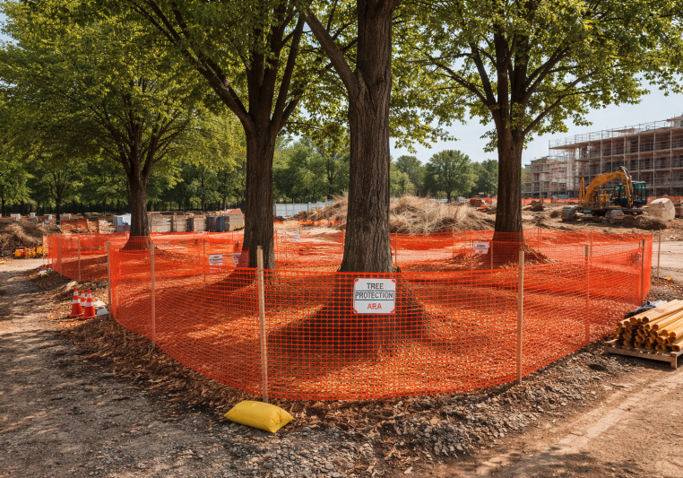 Tree Protection Fence Around Trees